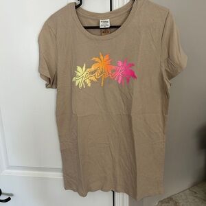 VS PINK PALM SHINE OMBRE LOGO TSHIRT LARGE NWT